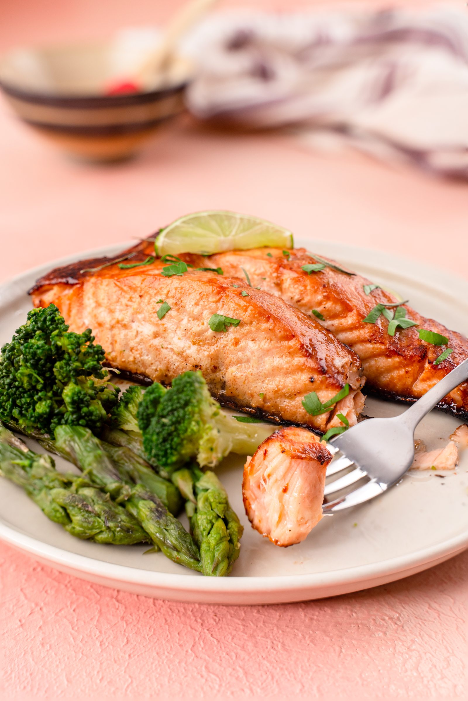Baked salmon with vegetables