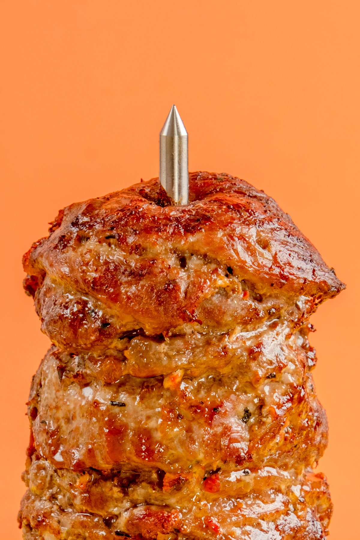Doner kebab on orange background